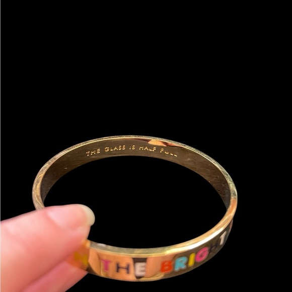 kate spade Jewelry - Kate Spade ♠️ New York Idiom “Look on the Bright Side” Gold Bangle - GUC